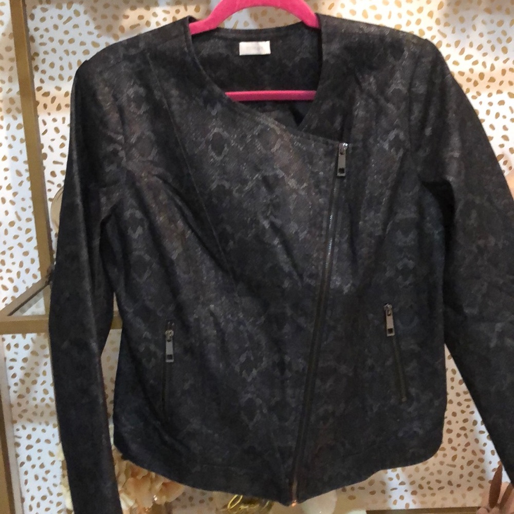 Chico’s metallic snake print jacket